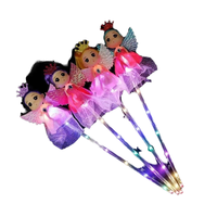 Ntoys Factory Vente en gros Baguette magique lumineuse LED en forme de fleur, bâton lumineux féerique avec piles incluses pour enfants de 2 à 13 ans