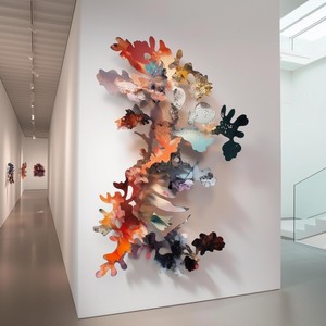 Vincentaa - Arte Mural Metálico <span class=keywords><strong>3D</strong></span> Personalizado, Decoración de Pared con Flores Metálicas para Vestíbulos de Hoteles e Interiores Comerciales - Product Image 2