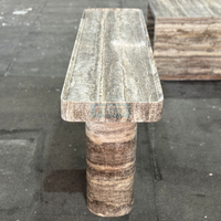 Le client conçoit une table à manger rectangulaire en pierre naturelle marbre argent travertin