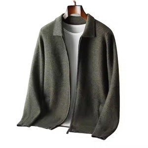 Gran oferta 2025, chaqueta de Cachemira, cárdigan con cremallera, cárdigan de Cachemira con cremallera, suéter con cuello vuelto para hombre - Product Image 1