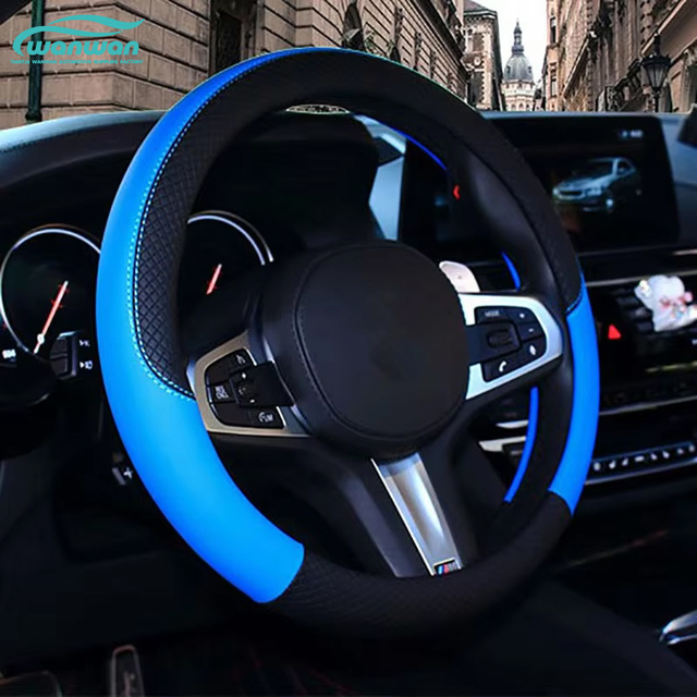 Summer New Universal Leather Car Steering Wheel Cover Cross-Border Four Seasons Non-Slip for Men's Women's Comfortable Cover