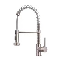 Robinet de cuisine extractible de style américain, tout en cuivre, à poser sur comptoir, avec cartouche céramique, installation monotrou, double commande chaud-froid