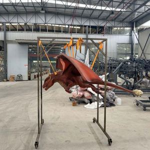 Grande statue de dragon rouge grandeur nature avec écailles détaillées pour la décoration de festivals et d'expositions - Product Image 5