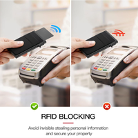 Dompet Kartu Kredit Bisnis Minimalis Anti-RFID dengan Kantong Uang dan Tempat Kartu Logam untuk Uang Kertas