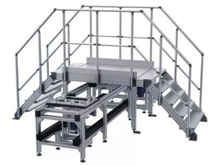 Modular công nghiệp nhôm có thể tháo rời cầu thang nền tảng bước thang với tay vịn lan can - Product Image 2