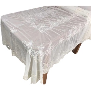 Mantel <span class=keywords><strong>de</strong></span> Mesa Bordado a Mano <span class=keywords><strong>de</strong></span> Alta Calidad al por Mayor, Moderno, con Lentejuelas y Flores, para Bodas y Fiestas - Product Image 1