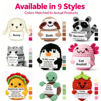 Boneka Taco Rajut Lucu dengan Kartu Pesan Penyemangat, Mainan Boneka Isi Kapas Lembut Buatan Tangan untuk Hadiah Ulang Tahun