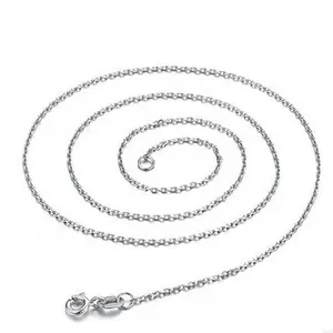 Trendy High Quality Gold Plating 925 Silver Chain Necklace Wholesale, Cheap 925 Sterling Silver Cable Link Chain Necklace