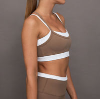Soutien-gorge de sport personnalisé avec logo, style yoga, double couche contrastée