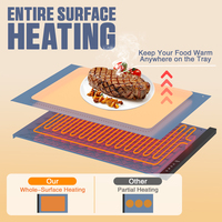 Plateau chauffant en silicone Plateau chauffant électrique en silicone Chauffage sur toute la surface Réchauffeur d'aliments portable et enroulable Fonctionnement intelligent