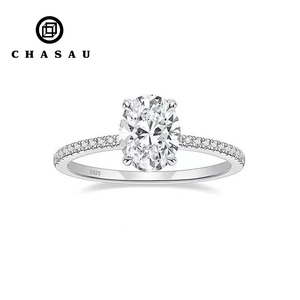 925 Zilveren Dames Klassieke Duif Ei Verlovingstrouwring 5X7Mm 1ct 7X9Mm 2ct 8X10Mm <span class=keywords><strong>3ct</strong></span> Ovaal Gesneden Moissaniet Voor Bruiloft - Product Image 1