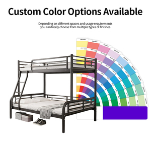 Double-Layer Steel Adjustable <strong>Bunk</strong> Bed for Adults and Kids <strong>Triple</strong> <strong>Bunk</strong> with Stairs KD Easy Assembly Bedroom &amp; Apartment Use - Product Image 3