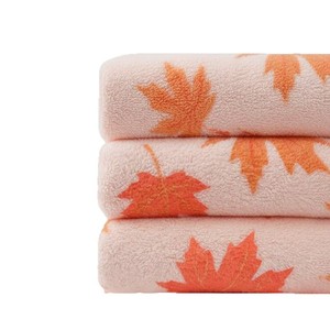 Okiss Coral Fleece Cloth 30x30 Cm Maple Leaf Print Thickened Kitchen Dishcloth Absorbent Soft Cleaning Rag - Product Image 5