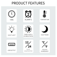 Jam Alarm Desktop listrik layar LED kustom Modern pabrikan bel yang dapat disesuaikan untuk penggunaan rumah kantor atau kamar tidur