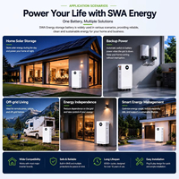 Paket Baterai Penyimpanan Energi LiFePO4 51.2V 100Ah 5kWh untuk Sistem Cadangan Daya Rumah, Baterai Lithium Siklus Dalam dengan BMS 6000 Siklus