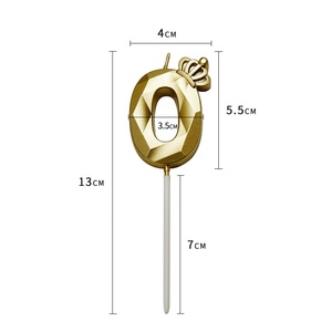 Bougie d'<span class=keywords><strong>anniversaire</strong></span> numérique en cire de paraffine, édition 2026, authentique, style Dia, couronne transfrontalière, or - 50 mm, haut de gamme, à aspiration - Product Image 1
