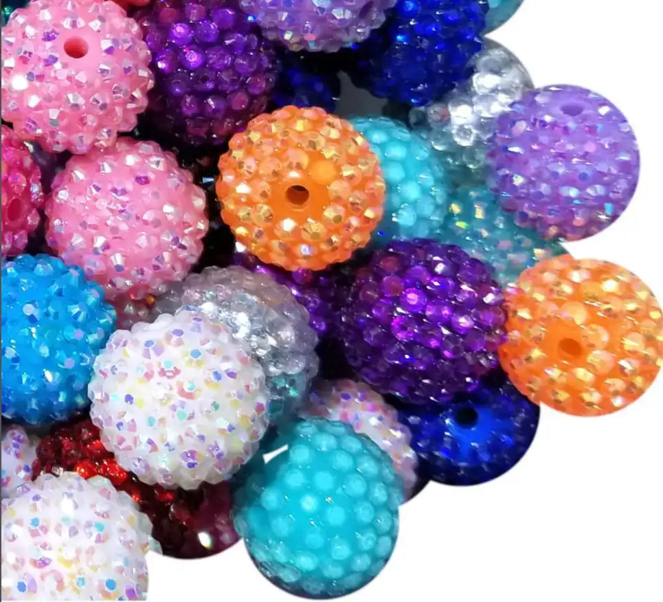 Acrylic Crystal Gumball Chunky Beads For Pen Factory Direct Resin Rhinestone Ball Beads Bubblegum Beads 20mm for Jewelry Making