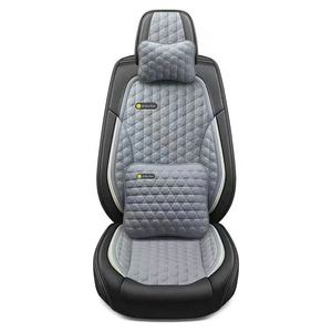 Ensemble complet de housses de siège de voiture 16 pièces en cuir Nappa, style professionnel, toutes saisons - Product Image 1