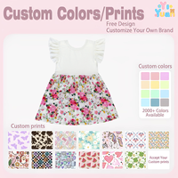Robe personnalisable pour petite fille, à volants aux épaules, motif floral, coupe ample, tenue décontractée pour les sorties, les voyages et les rassemblements
