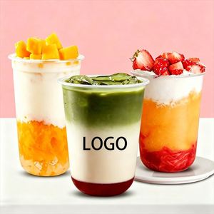 Offre Spéciale – Gobelets en Plastique PP Biodégradables et Écologiques, Qualité Alimentaire, à Fond Transparent en Forme de U, avec Couvercles, Personnalisables avec Logo, 14oz et 16oz - Product Image 1