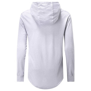 Sudadera con capucha de forro polar ajustada con logo personalizado, transpirable, ligera, de color sólido, para gimnasio, fitness, correr y hacer ejercicio. - Product Image 3