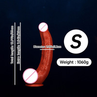 Europa Estados Unidos Dongguan 41*72cm Súper Largo y Grueso de PVC de Simulación, Juguete Anal de Pene Falso Grande, Dildo de Crisantemo Posterior