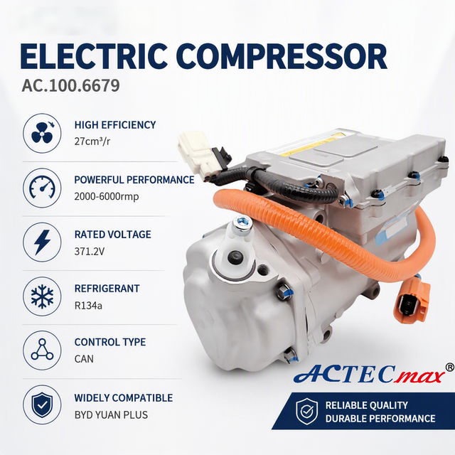 2000-6000rmp Electric Vehicle Air Conditioning Compressor AC.100.6679 OE SCED-8103020 Car Electric Compressor for BYD YUAN PLUS
