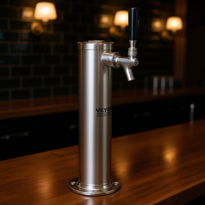 Distributeur de bière Vevor à robinet unique en acier inoxydable, qualité commerciale, métal poli, sur pied - Product Image 2