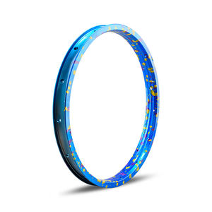 <span class=keywords><strong>Roue</strong></span> de Vélo <span class=keywords><strong>BMX</strong></span> VTT pour Enfants Funsea de 18 Pouces, Jante en Alliage 28 Trous avec Système de Freinage V 34mm Mat Rouge <span class=keywords><strong>Bleu</strong></span> Éclaboussé - Product Image 6