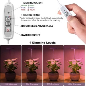1 Lámpara de Cultivo LED de Espectro Completo para Plantas de Interior, Altura Ajustable con Temporizador de Encendido/Apagado Automático, 4 Niveles de Intensidad - Product Image 5