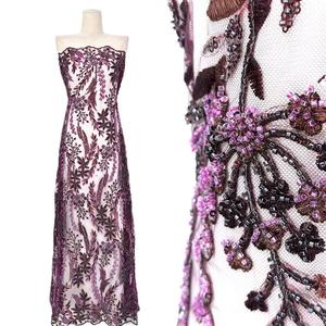 Tissu de dentelle de luxe nigérian <span class=keywords><strong>Asobi</strong></span> de haute qualité, lourdement perlé, pour robe de soirée, vente en gros, fourniture personnalisée, directement de l'usine - Product Image 1