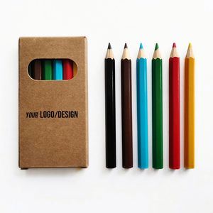 6 Pièces de Crayons de Couleur Courts en Bois de 3,5 Pouces pour Dessin Artistique, Mini-Ensemble de Crayons de Coloriage dans une Boîte en Papier Kraft 12 - Product Image 1