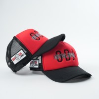 Sombreros de camionero de malla de espuma bordada en dos tonos personalizados, gorra de 5 paneles con logotipo de parche para exteriores de verano para hombre