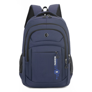 Oxford Cloth <b>Backpack</b> <b>Large</b> Capacity Laptop Compartment Business Travel Men's <b>Backpack</b> 16 Inch Solid Color Blue - Product Image 1