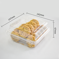 Boîte d'emballage alimentaire en plastique PET transparent jetable, personnalisable et écologique pour biscuits, pâtisseries, pain et gâteaux