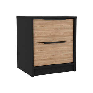 Ensemble de chambre à coucher London Armoire Egeo avec table de chevet en pin noir, 3 pièces - Product Image 6