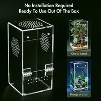Enclos pour reptiles en acrylique renforcé de qualité supérieure de 3 mm pour araignées sauteuses avec base résistante à l'eau, idéal pour l'établissement d'une crèche