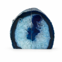 Serre-livres de luxe en agate naturelle, support de livres en pierre de cristal bleu, décoration pour la maison, le bureau et la bibliothèque, fabricant OEM ODM