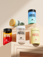 Pot en plastique pour animaux de compagnie résistant aux enfants, imprimé personnalisé, large bouche 180ml 240ml 300ml rond Eco Crc Mason Spice Jar Sqeeze Cap Container