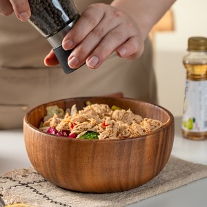 Bol japonais en <span class=keywords><strong>bois</strong></span> réutilisable salade soupe fruits <span class=keywords><strong>plat</strong></span> <span class=keywords><strong>de</strong></span> <span class=keywords><strong>service</strong></span> pour cuisine restaurant ménage vaisselle naturelle - Product Image 3