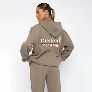 Individuelle hochwertige Damen Übergröße Hoodie Sweatshirt 3D-Puffdruck individuelles Logo Schwere Baumwolle Polyester Fleece für Damen
