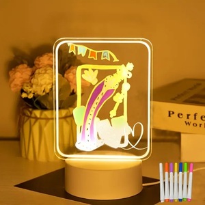Led DIY tin nhắn bảng vẽ xóa được viết <span class=keywords><strong>notepad</strong></span> ánh sáng cho trẻ em sơn văn bản với đứng & 7 bút - Product Image 4
