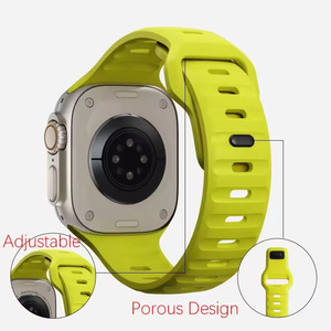 Nueva llegada hebilla negra pulsera de reloj inteligente correa de silicona transpirable deporte correa de reloj inteligente de silicona para Apple Watch Series - Product Image 4