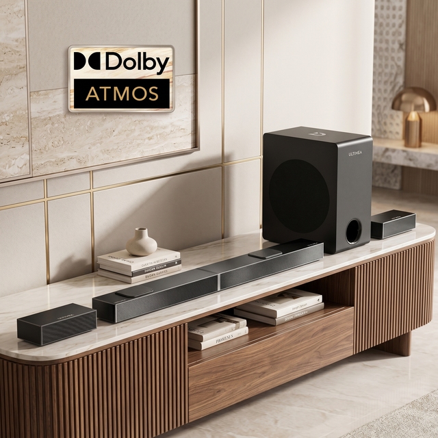 NOVA S80 5.1.2CH Soundbar with 8" Wireless Subwoofer, Dolby Atmos & 4K HDR Passthrough for Big TV