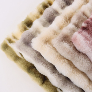 LongFine Tie-Dyed Cutting POMPOM Faux Jacket Fake Rabbit Auto Upholstery Long Pile Fur Fabric for Garment Home <strong>Textile</strong> Toys - Product Image 1
