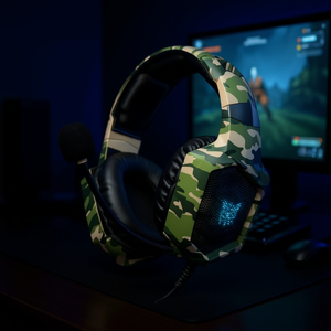 Auriculares para juegos Casco K8 con micrófono y diseño de camuflaje para PC y consola - Product Image 3
