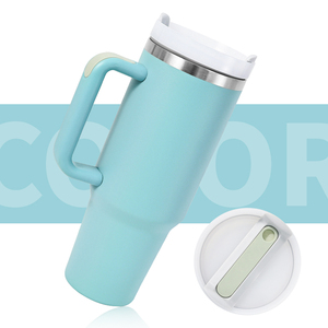 Vente en gros de gobelet isolé sous vide à double paroi en acier inoxydable de 40oz avec couvercle en paille pour café, bière ou eau, <span class=keywords><strong>bouteille</strong></span> de tasses en métal - Product Image 2