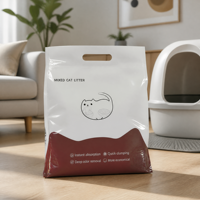 Sac d'emballage personnalisé en plastique alimentaire imprimé par gravure pour litière de chat, résistant à l'humidité, avec fermeture éclair, anti-odeur pour sacs de litière pour chat
