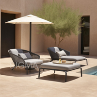 Mobilier d'extérieur Fauteuils en aluminium Chaise de jardin en corde tissée à la main Tabourets de bar