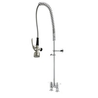 Robinet de cuisine professionnel à pulvérisation pré-évier, montage sur comptoir, cartouche céramique en laiton de 4 pouces, bec orientable, mitigeur de restaurant